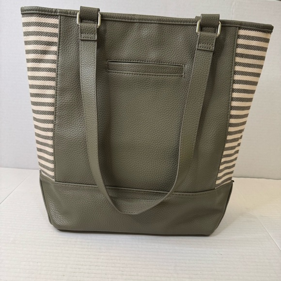 Thirty-One Colorblock Tote, Ooh-la-la Olive Pebble - Picture 3 of 7